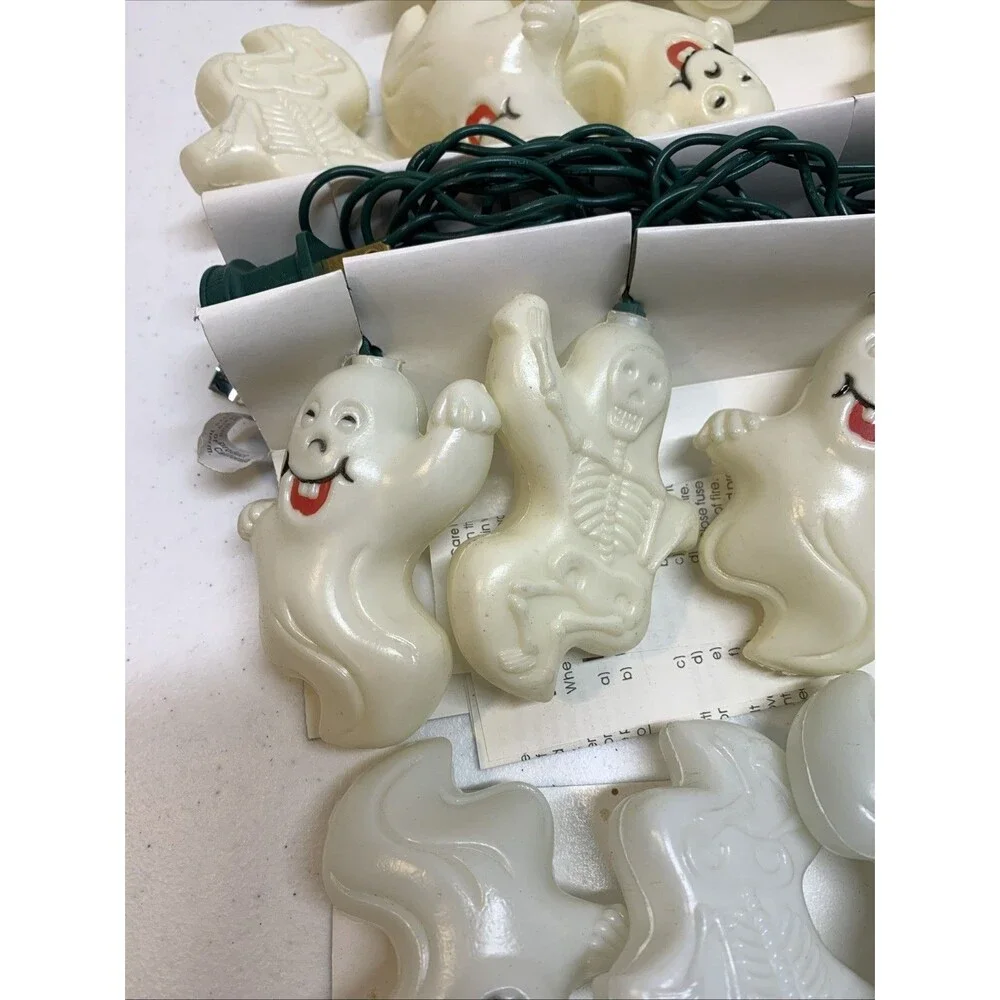 Vintage Halloween Blow Mold Ghost String Lights X 3